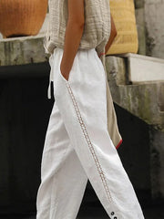 Women's Stripes Print Casual Trousers