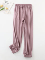 Anti-Mosquito Drawstring Elasticity Pleated High Waisted Loose Yoga Bottoms Pants