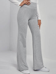 Solid Color High Waisted Trousers Pants