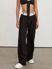 Leisure Fashion High Waisted Wide Leg Pleated Pants