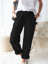 Solid Color High Waisted Straight Leg Pants