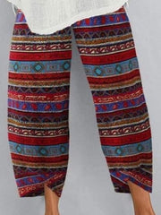 Figure Pockets Split-Joint Loose Plus Size Trousers Pants