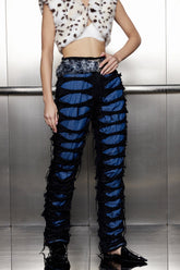 Adrius Ruch Torn Fringe Jeans In Black