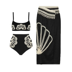 White Simple Print Fashion Bikini Swimsuit Two Pieces Tankini Women Holiday Beach Dress Patchwork Women String Bathing Suit