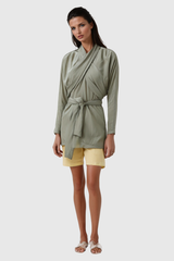 Afrim Ruch Cross Lace Up Shirt Mini Dress