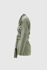 Afrim Ruch Cross Lace Up Shirt Mini Dress