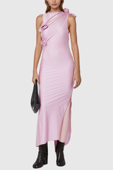Agatha Flower Split Cutout Asymmetric Maxi Dress