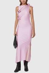 Agatha Flower Split Cutout Asymmetric Maxi Dress