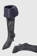Aglaja Print Deconstruct Denim Boots