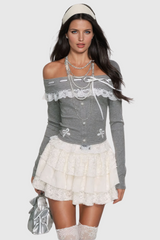 Ailie Off Shoulder Lace Long Sleeve Top