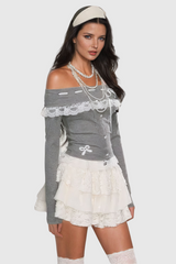 Ailie Off Shoulder Lace Long Sleeve Top