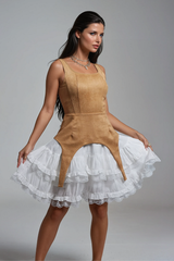 Ailis Ruffle Lace Sleeveless Mini Dress