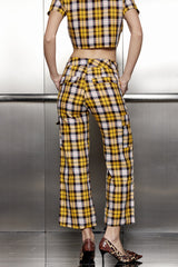 Ajda Grid Lace Up Pants