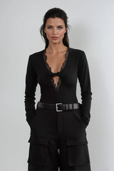 Aletha Lace Plunge Bodysuit