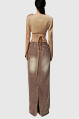 Alisa Hayley Asymmetric Denim Skirt