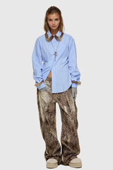 Alkas Faux Fur Stripe Shirt