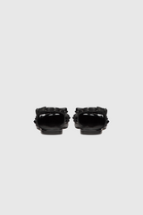 Alpha Studded Bow Flats In Black