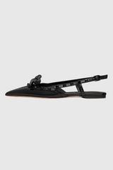 Alpha Studded Bow Flats In Black