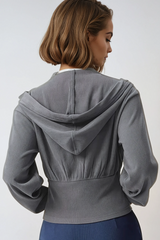 Alvilde Hooded Plunge Lace Top