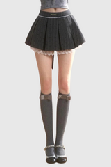 Alyshea Bow Ruffle Lace Skirt