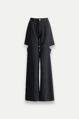 Amelia Cutout Denim Jeans In Black