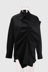 Aviraj Asymmetric Ruffle Shirt In Black