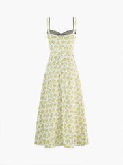 Floral Print Knotted Cami Long Dress
