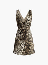 Leopard Print V-Neck Sleeveless Dress