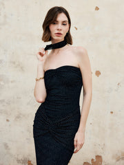 Elegant Sequin Tube Midi Dress