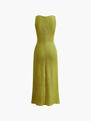 Knotted Zipper Tank Midi Dress