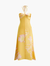 Halter Backless Printed Long Dress