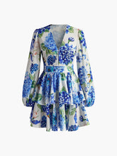 Grape Printed Ruffle Corset Dress
