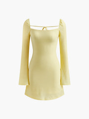 Tie Backless Plisse Short Dress