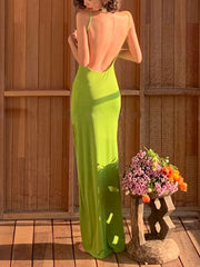 Tie Back Split Jersey Cami Dress
