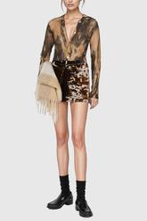 Bahadur Tie Dye Deconstruct Short Skirt