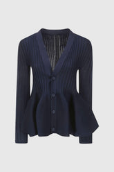 Baltenis Ruffle Long Sleeve Knit Mini Dress
