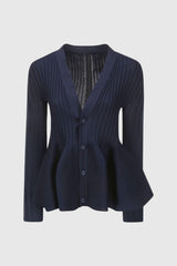 Baltenis Ruffle Long Sleeve Knit Mini Dress