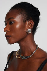 Cheyenne Round Asymmetric Earrings In Silver