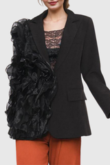 Eiden Mesh Ruffle Blazer