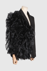 Eiden Mesh Ruffle Blazer