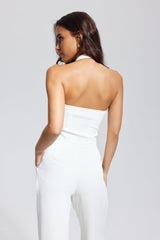 Elia Flower Button Backless Top