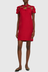Elina Bow Hollow Short Sleeves Mini Dress