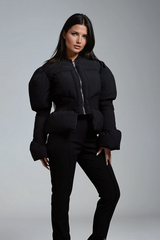 Emily Padded Satin Down Peplum Jacket