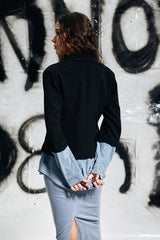 Eshani Denim Deconstruct Blazer In Black