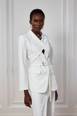Etta Cross Buckle Lapel Blazer