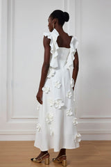 Giovanna Ruffle Flower Sleeveless Maxi Dress