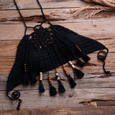 2022 Holiday White Knit Crochet Bikini Top Handmade Swimwear Bohemia Tassels Casual 2 Piece Bikini Set Female Beachwear