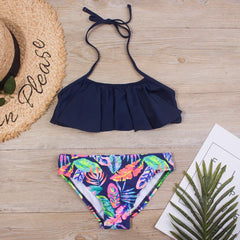 New Falbala Kids Swimwear Swimsuit 2024 New Print Girls Kid Bikini Set 5-14 Years Children Bandage Swimming Suit Beachwear A247