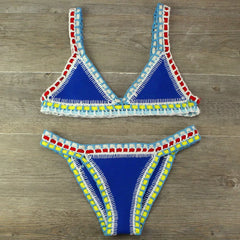 Sexy Bikinis Summer Women Swimsuit Hand Crocheted Bikini Set Swimwear Beach Bathing Suit Biquini Female Monokini