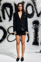 Hollis Sequin Plunge Blazer